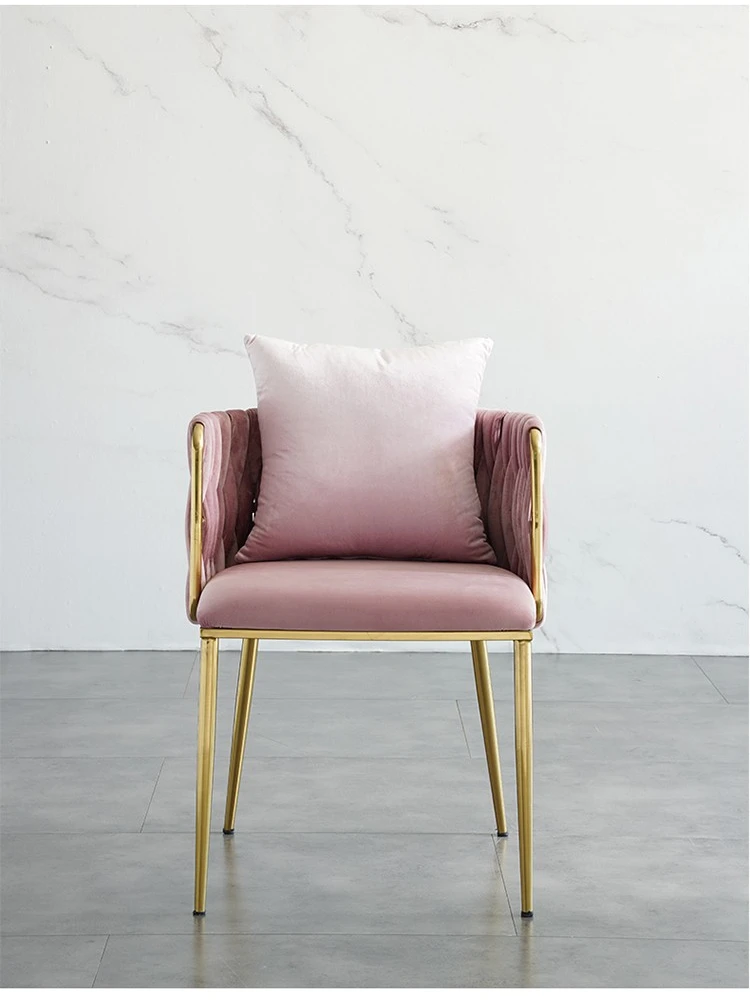 Description Picture 2 of itemPink Chair Ins Dressing Table Modern Bedroom Designer Home Backrest Dining Chair Armchair Iorn Makeup Customized Muebles