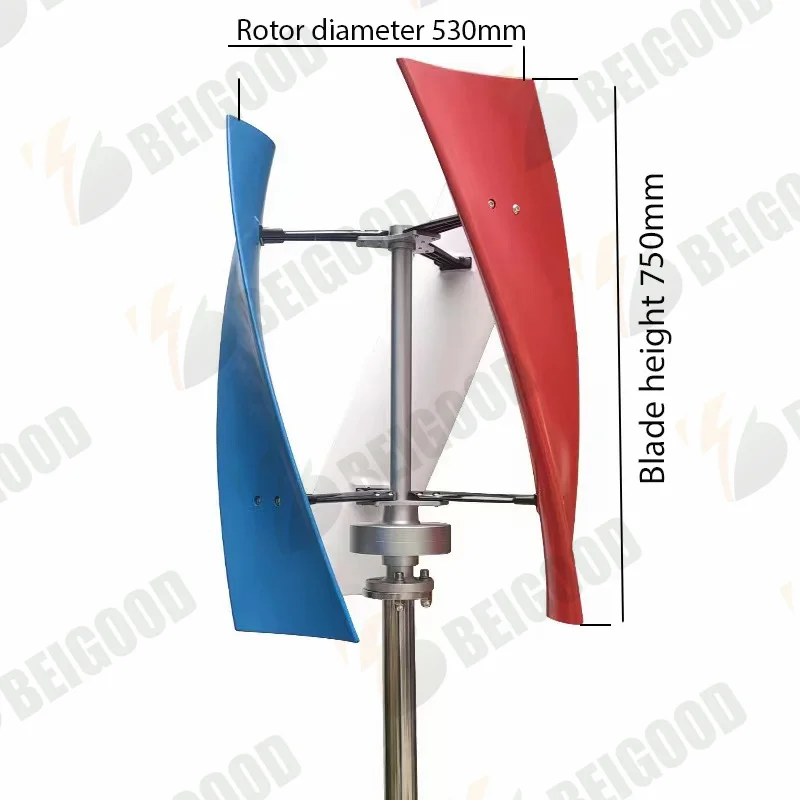 Description Picture 2 of item8000W 5000W 8KW Wind Turbine Vertical Axis Permanent Maglev Generator Electric Power12v 24v 3 Blades With Mppt Charge Controller