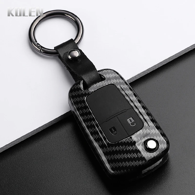 Premium ABS Carbon Fiber Style Car Key Case Cover