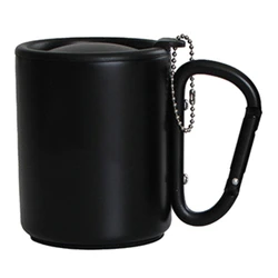 Insulated Portable Outdoor Mug with Carabiner Handle and Lid (220ml)