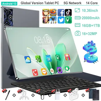 2025 Nuovo originale S10 Pro Tablet da 10.36 pollici Android 13 Snapdragon 8gen2 Globale 16GB + 1024GB 20000mah 5G Dual SIM WIFI HD 1