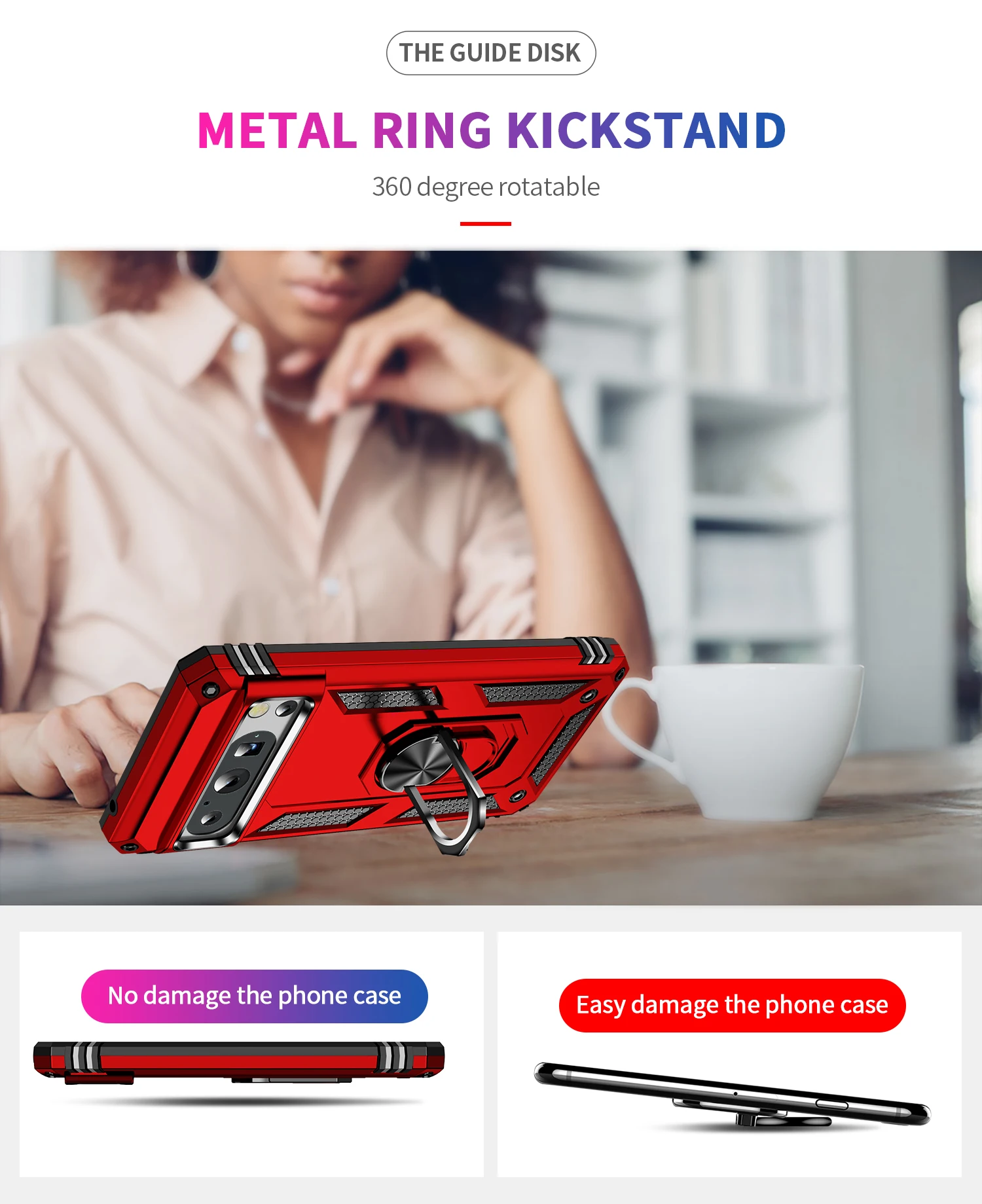 Rugged Drop-Proof Protective Case with Kickstand