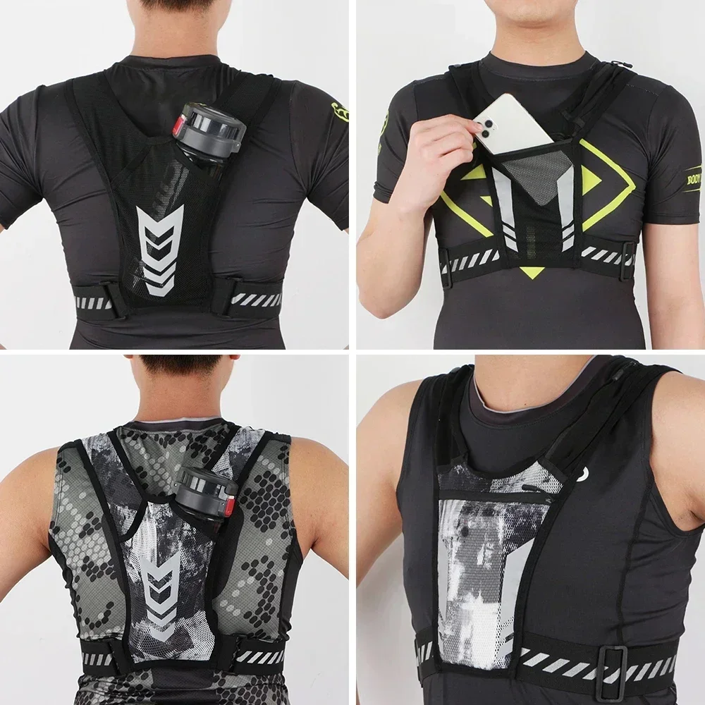 1Pcs Running Vest, Ultralight Reflective Running Vest Chest Pack for Trail Running Hiking, Women & Men 6