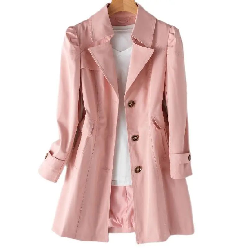 Spring Autumn Trench Coat Women 2022 New Korean Singlebreasted Mid