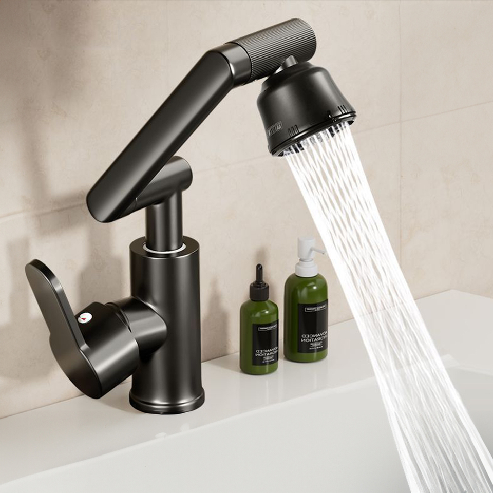 Modern 360 degree swivel kitchen robotic arm faucet soft bubble/shower dual mode flexible adjustment