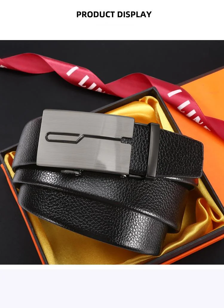 Automatic Buckle Belt For Men Faux Leather Versatile Business Belt_voghion.com