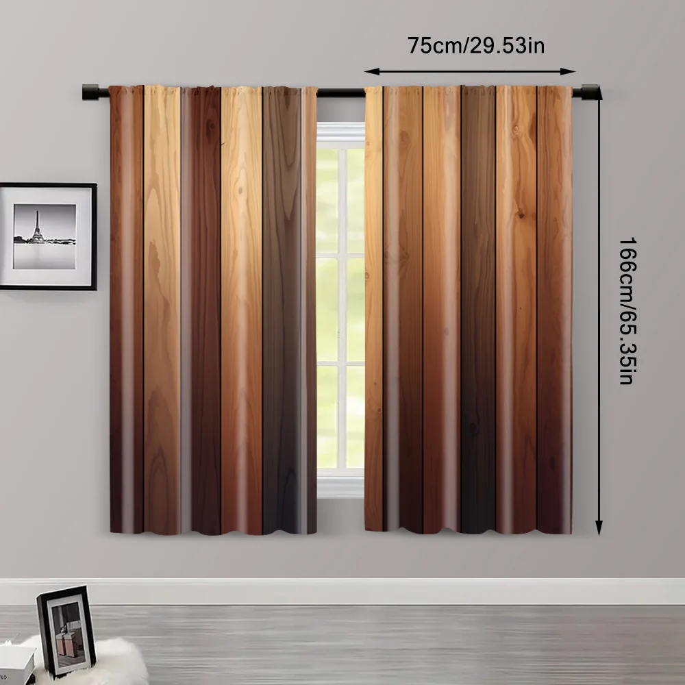 2pcs, Curtains&Drapes Abstract woodblock printing Versatile 100% Polyester (without rod) Holiday for Living Room, Bedroom, 3