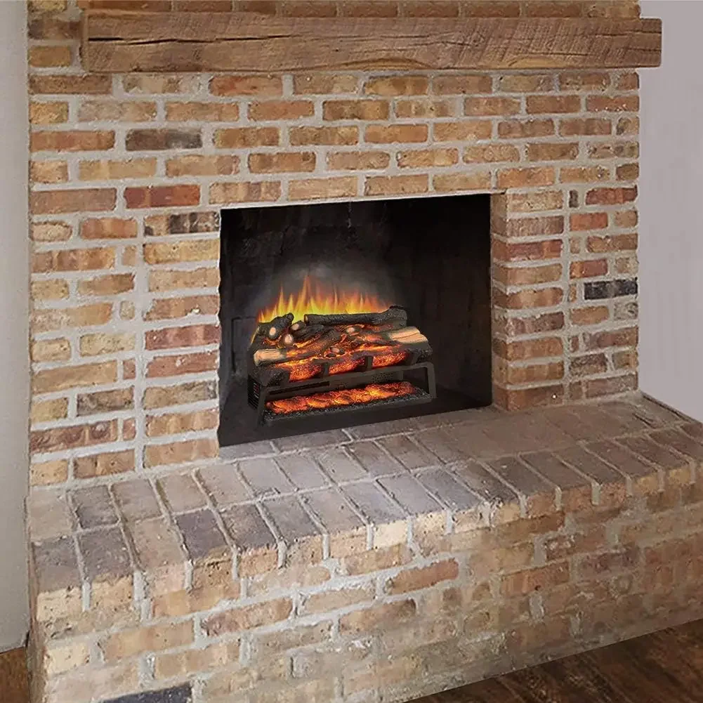 23" W Free Standing Electric Fireplace Log Set , Fireplace Insert, Heater 750W/1500W, Crackling Sound, Remote Control 4