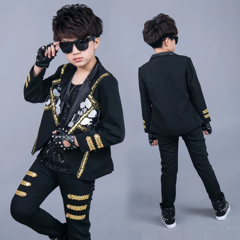 

Детский костюм для выступлений, Детский костюм для выступлений, костюм ручной работы для мальчиков с зеркальной вышивкой и блестками, королевский костюм