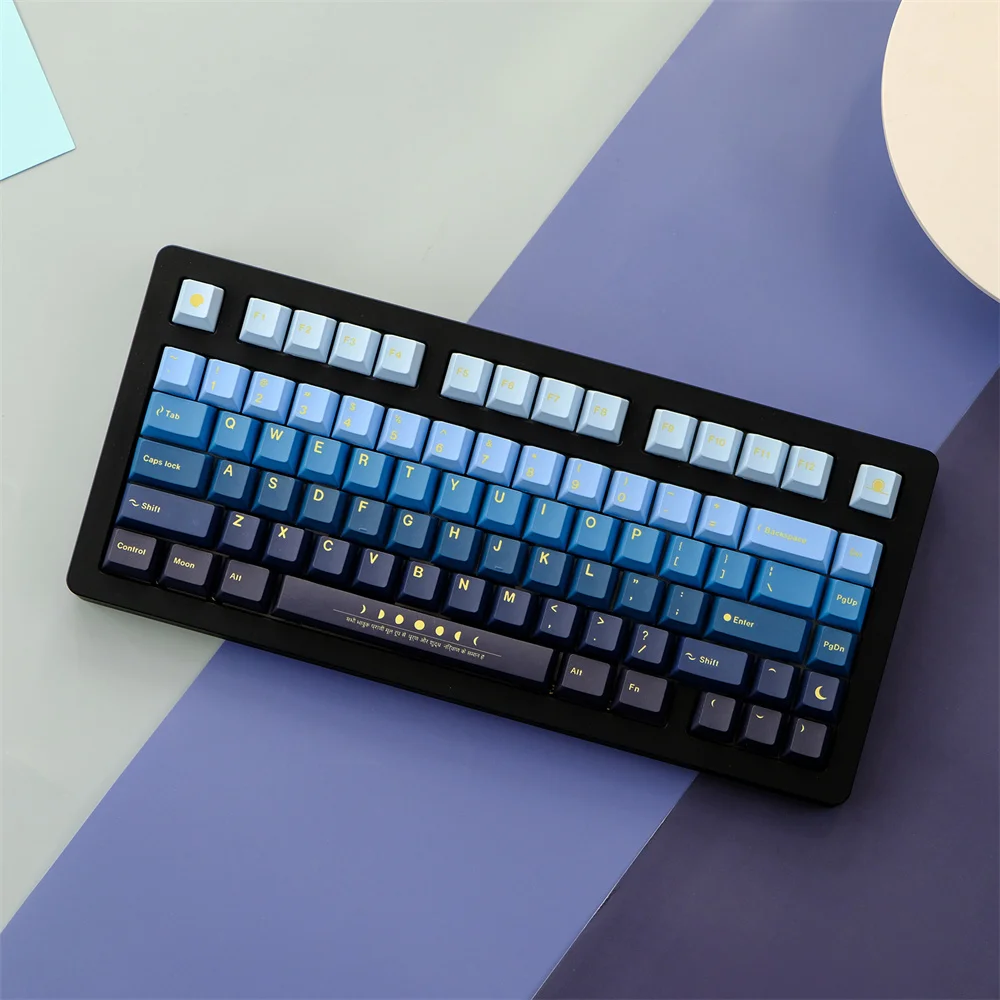 Chaves Conjunto Gmk Moonrise Keycaps Pbt Tintura Sublimação Chave Tampões Cherry Perfil Keycap para 104 108 87 64 68 980 Teclados 129 - Imagem 2