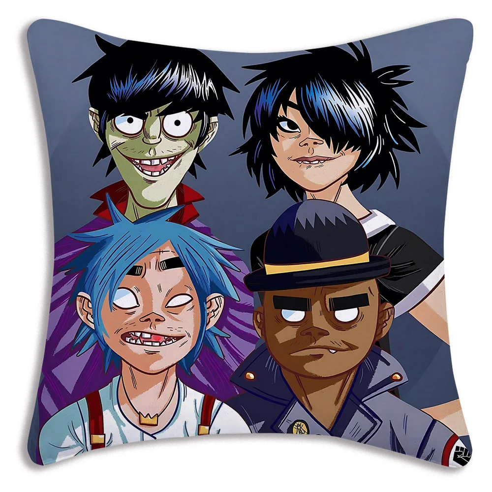 G-Gorillaz Music Pillow Covers Cartoon Sofa Decorative Home Double-sided Printing Short Plush Cute Cushion Cover 5