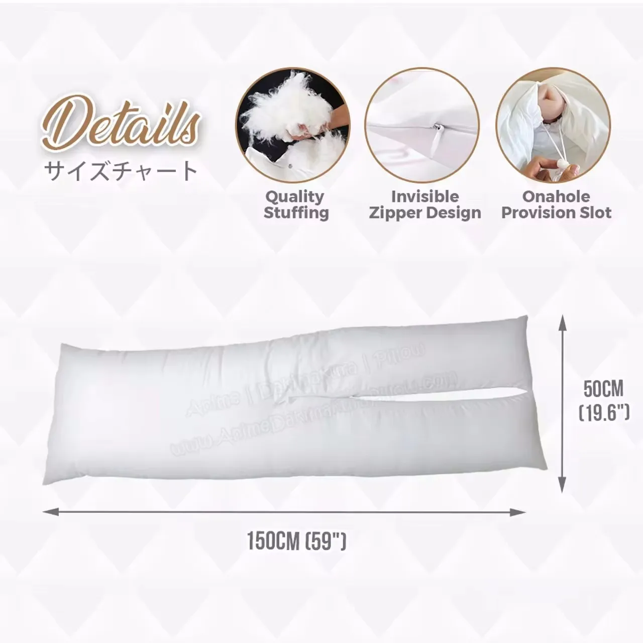 50X150CM Multifunctional Anime Sex Dakimakura with Onahole Pocket Split Legs Genshin Impact Waifu Body Pillow Cover and Core Set 2