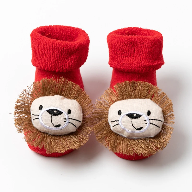 

Cartoon Christmas Santa Lion Deer Socks Boys Girl Slipper Kids Toddlers Winter Anti Slip Socks Cotton Floor Sock Shoes Baby Gift