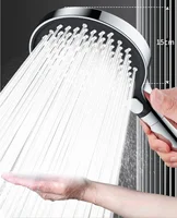 15CM Big Panel High Pressure Large Flow Shower Head Black 3 Modes Water Saving Spray Nozzle Rainfall Shower Bathroom Accessories 2