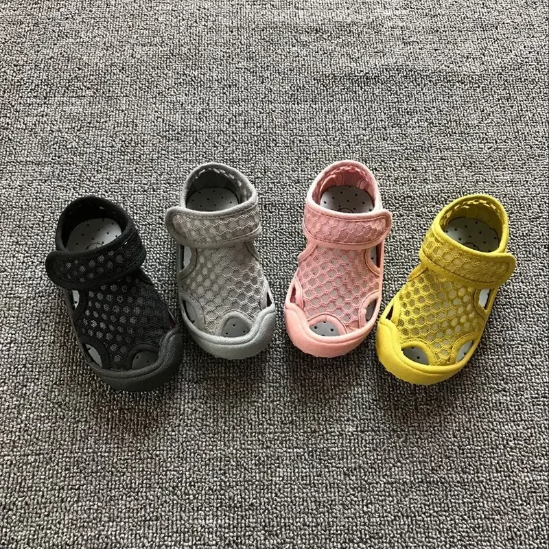 HoneyCherry Summer Sandals Boy Hollow Mesh Color Waterproof Sandals Boy Sand Girls Shoes Kids