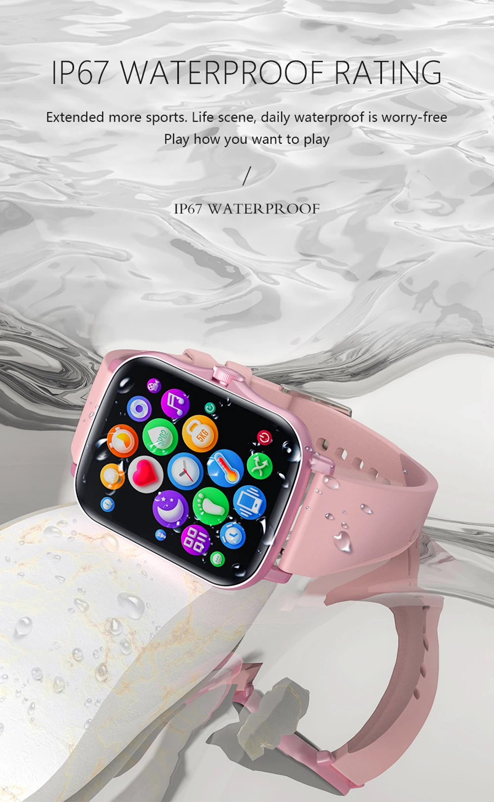 2021 M2 Y20 P8 Plus Smart Watch Men Rotate Button IP67 Smartwatch 1.7 Inch HD Screen Sports Women Smartwatch 24H Heart Rate Cloc