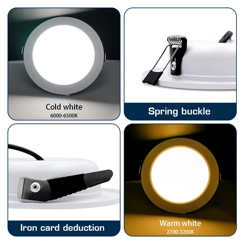 LED Downlight 10pcs/lot LED Downlight 12V 24V 110V 220V Spot Light 5W 9W 12W 15W 18W Recessed In Led Ceiling Downlight Cold Warm White Lamp