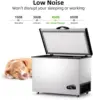 10 Cu Ft Deep Freezer - Large Chest Freezer with Removable Basket and Adjustable Thermostat - Freestanding Top Open Door Compact 5