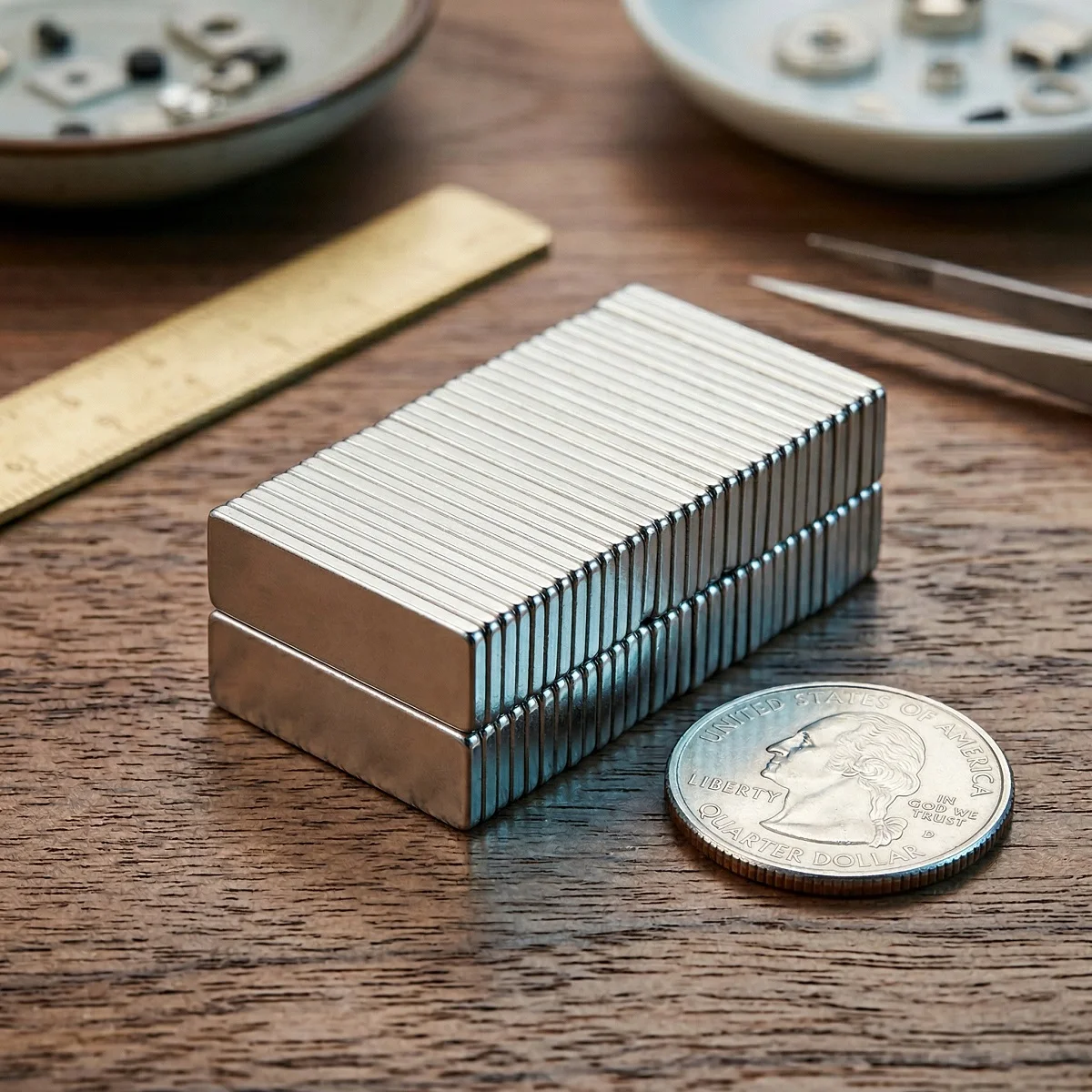 Set of Rectangular Bar Magnets for Engineering Applications – 15x5x3mm