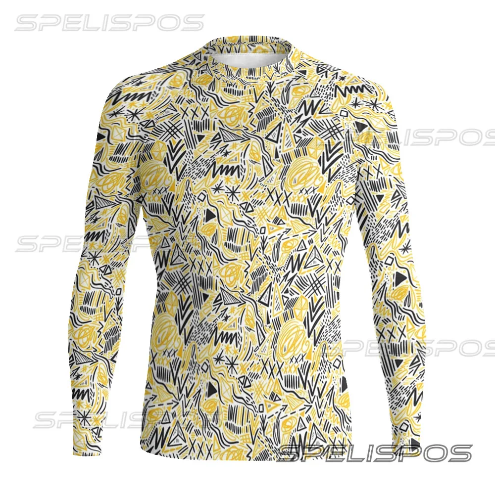 SPELISPOS Men Long Sleeve Surfing Clothing UV Protection Water Sports Swimming Tops High-Elastic Diving Tight Swimwear