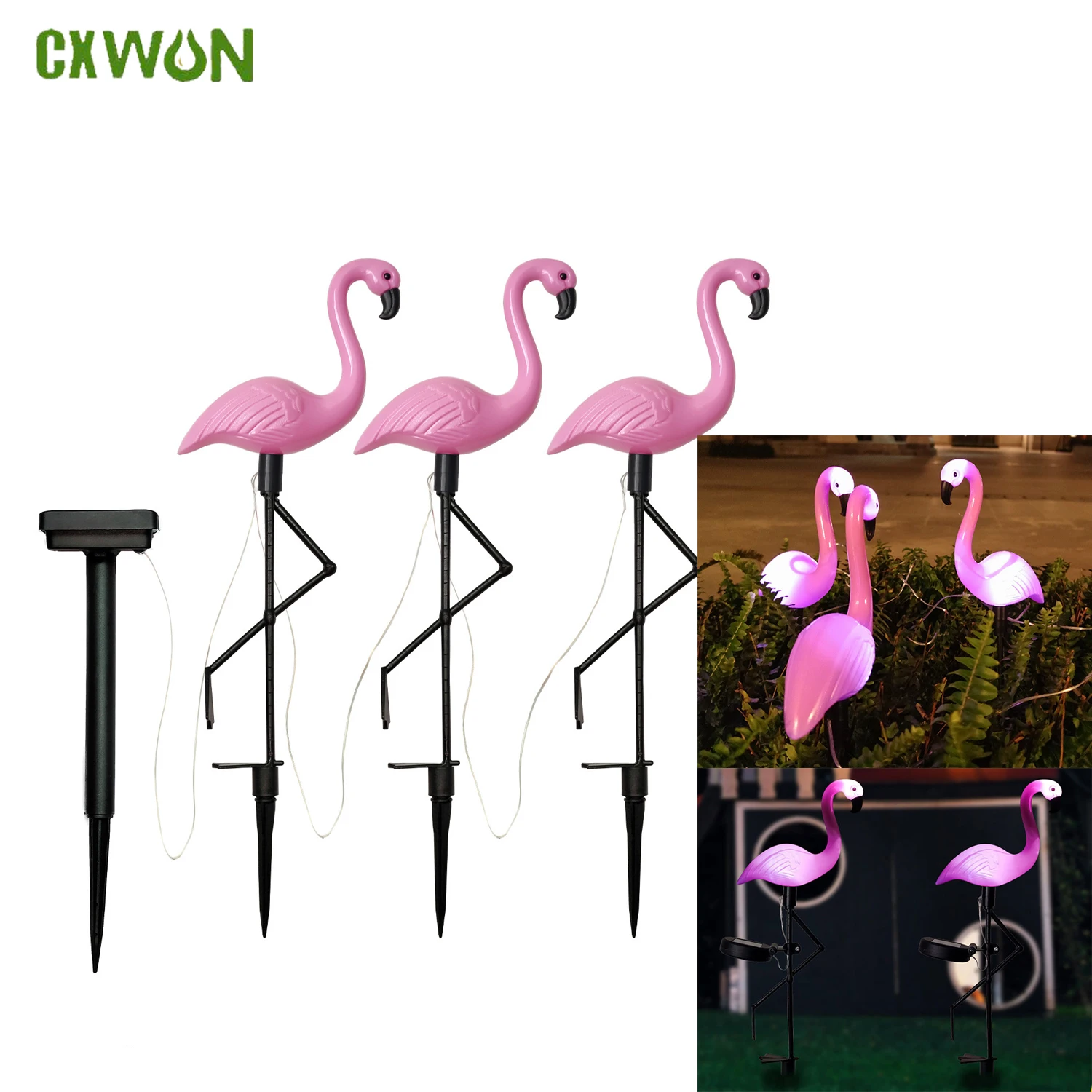 Flamingo Solar Lights Outdoor Decor Garden LED Solar Landscape Light Waterproof  for Lawns Yard Patio Driveway Pathway Lamp flamingo фон для террариума 45х45х10 см