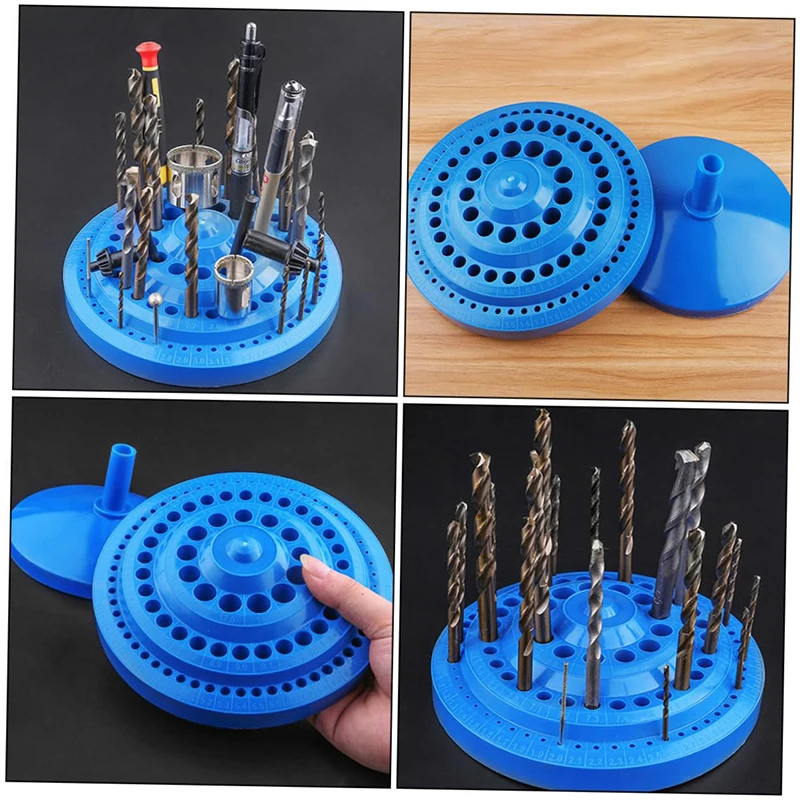 100 Hole 1-13mm Drill Storage Box Nail Drill Bits Storage Case Rotating Tray Bits Bin Hardware Brackets tool storage box parts storage box storage organizer box