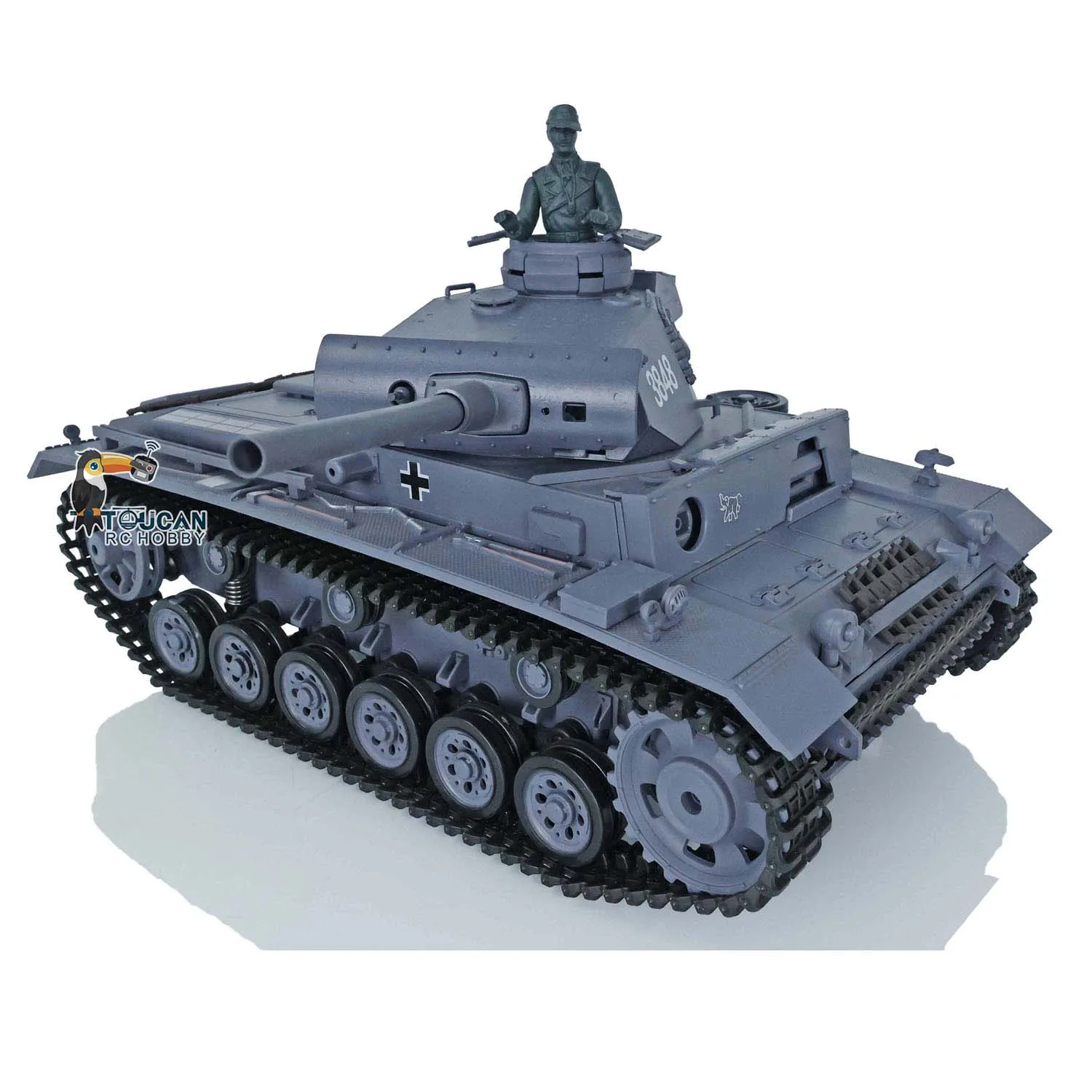 US Stock Heng Long RC Tank 1/16 Scale 7.0 Plastic German Panzer III L RTR RC Tank Model 3848 Vehicle 2.4G Gift Toy Model TH17339 4