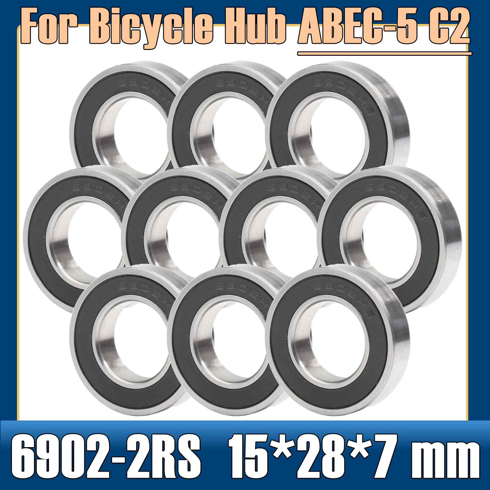 Bicycle Ball Bearing Bicycle Wheel Hub Bearings 6902-2RS 15*28*7 mm ABEC-5 Bearings For Bicycle Hub Front Rear Hubs Wheel