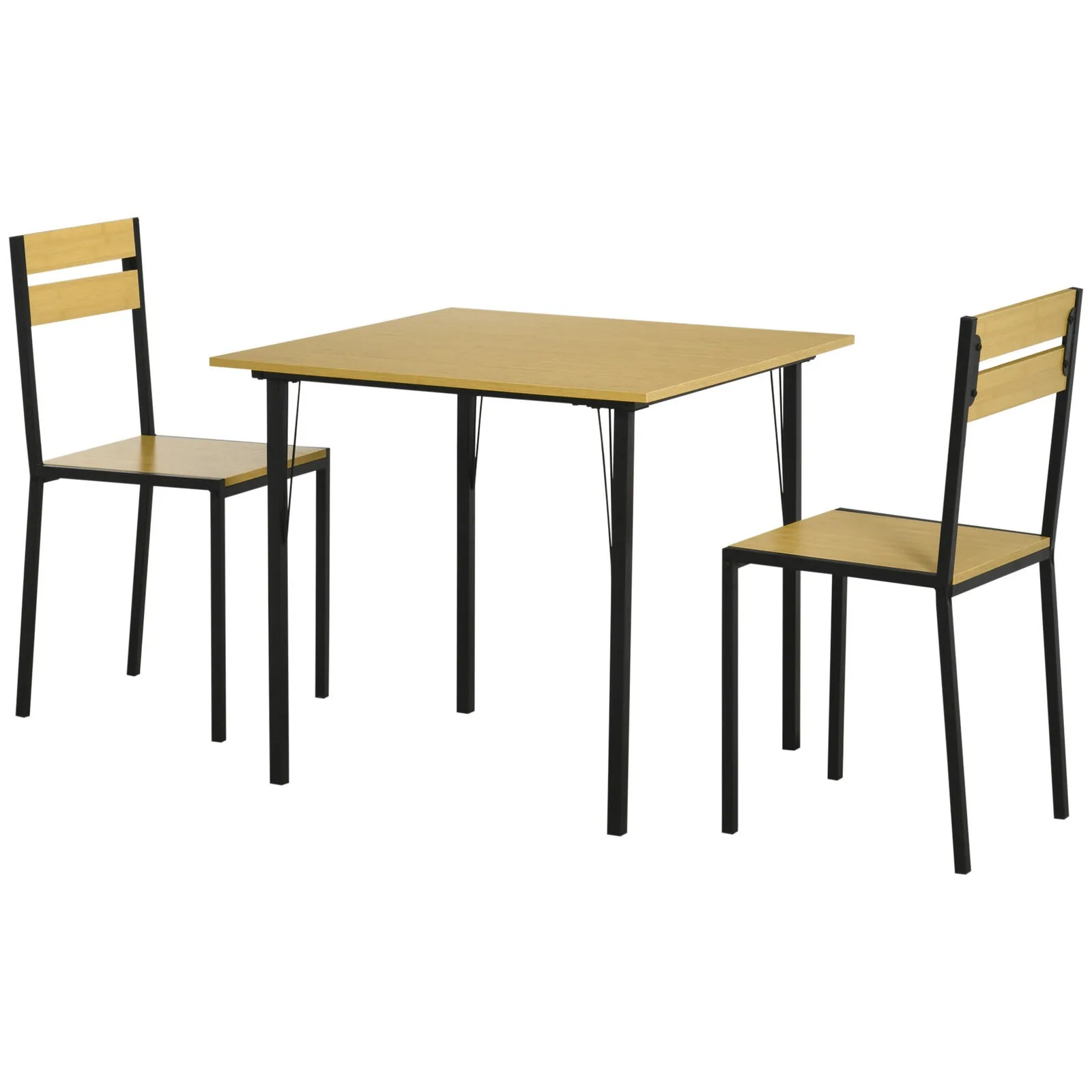 3-Piece Dining Room Kitchen Table & 2 Chairs Furniture Set for Home, Bamboo United States
