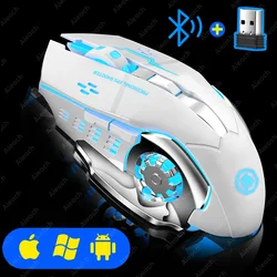 Enhanced Wireless Rechargeable Gaming Mouse with Silent Click and Backlight (White)