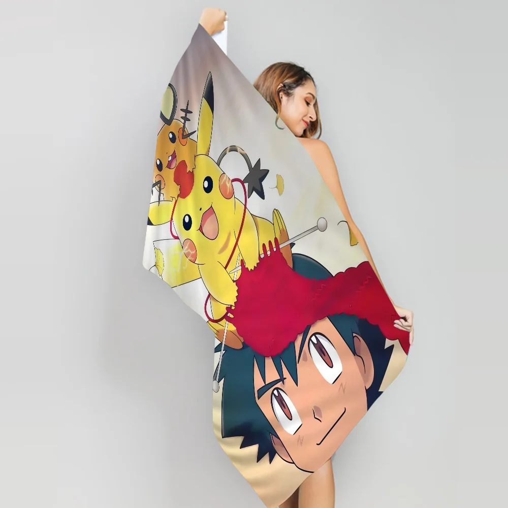 bilibili Cute P-Pokemon P-Pikachu Towel Microfiber Beach Towel Absorbent Quick Soft Yoga Swimming Resort Mountain Climbing Towel 4
