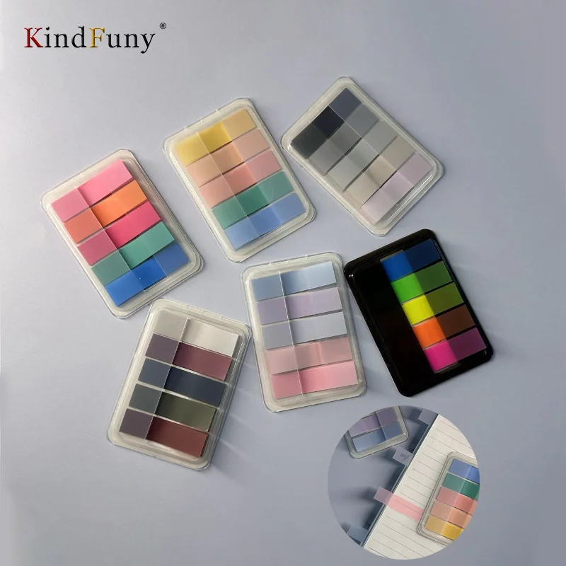 KindFuny LLD Mini Memo Pad Bookmarks Creative Fluorescence Sticky Notes Index Post It Planner Stationery School Supplies Paper