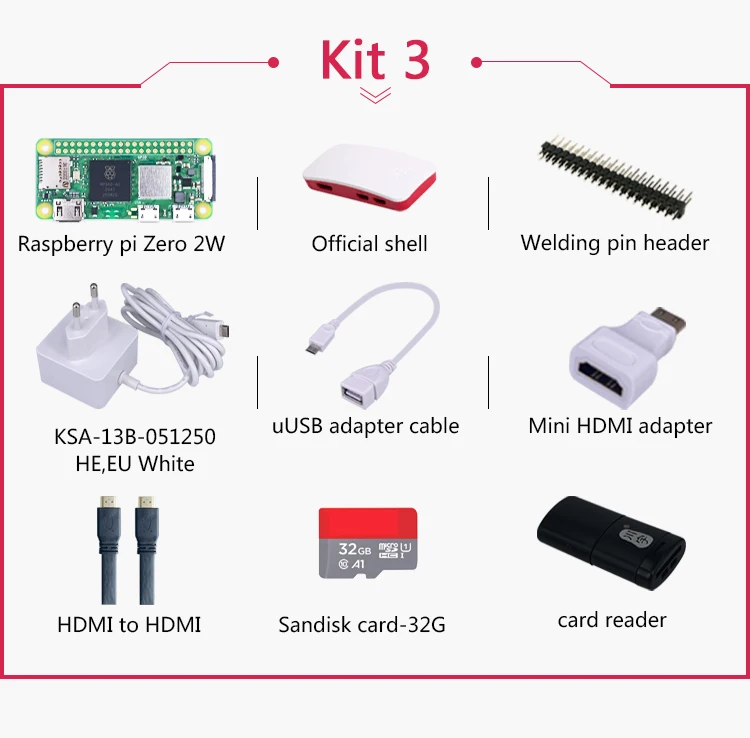 2 kit placa caso fonte de alimentação mini hdmi uusb cabo heak pias