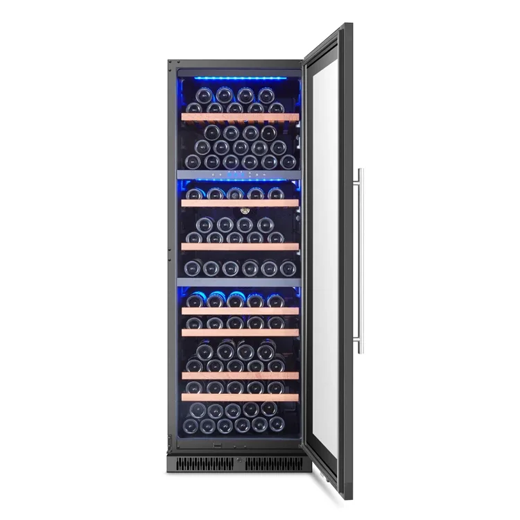 Door Wine Refrigerator Home Appliances Double Layer Lowe Glass Electric Stainless Steel Door Electronic Temperature 150