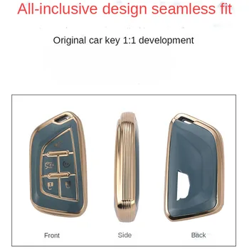 5 pulsanti TPU Car Key Case Cover Holder Shell Fob per Cadillac CT4 CT5 2021 2022 Gold Edge Smart portachiavi accessori Auto 5 5 pulsanti TPU Car Key Case Cover Holder Shell Fob per Cadillac CT4 CT5 2021 2022 Gold Edge Smart portachiavi accessori Auto - 5 pulsanti TPU Car Key Case Cover Holder Shell Fob per Cadillac CT4 CT5 2021