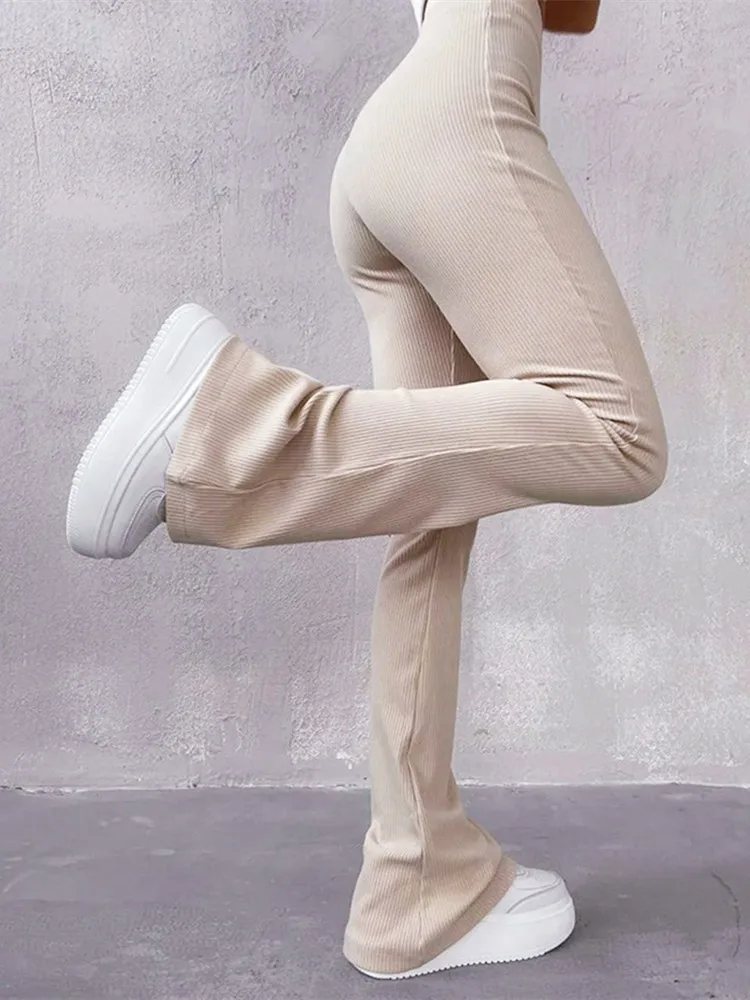 Solid Slim Fit Streetwear Women Pants High Waist Y2k Clothes Pantalones Aesthetic Fashion Trousers Full Length Femininas Pants