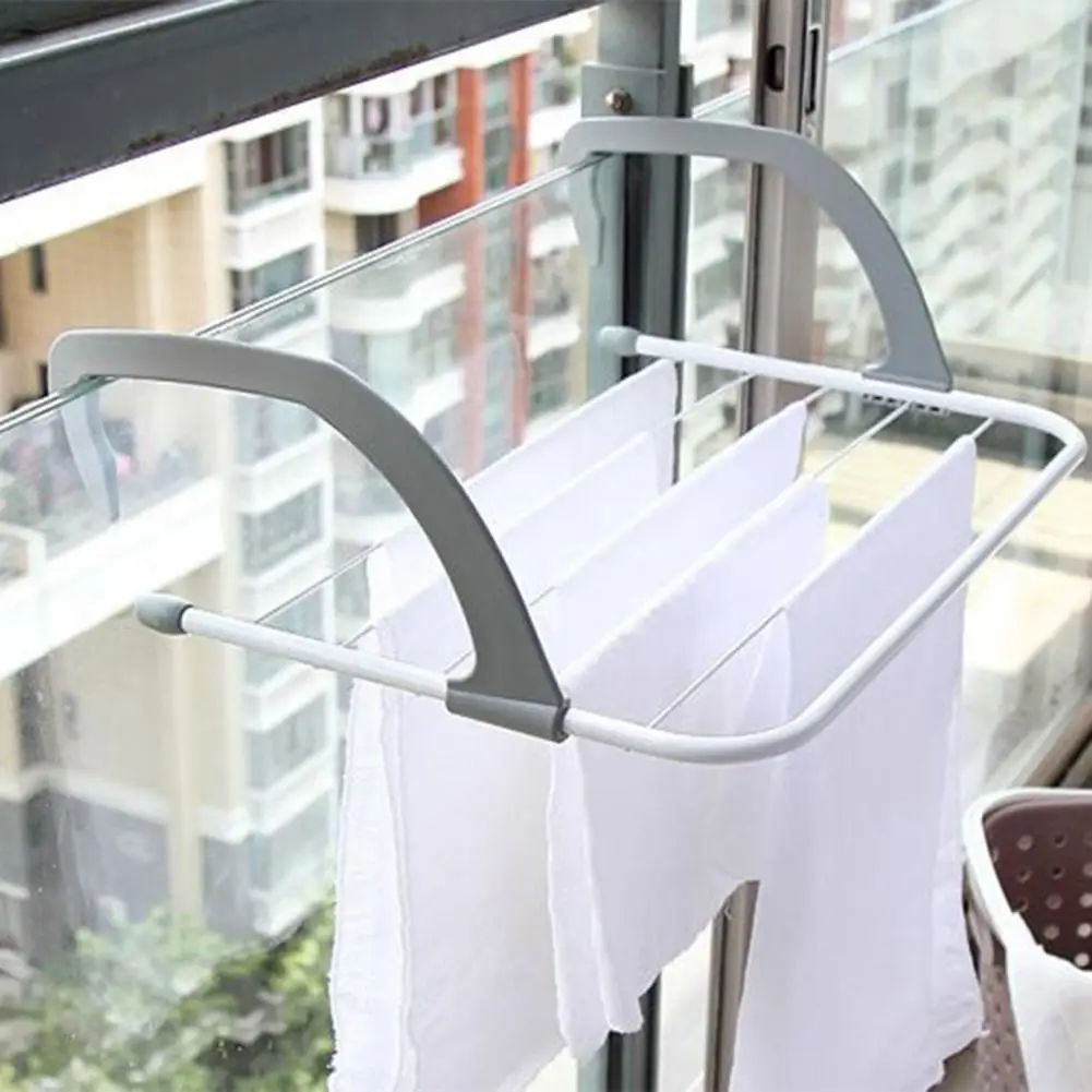 Anti-deform Modern Heating Radiator Balcony Shoes Hanger Sturdy Construction Laundry Drying Rack Windproof Yard Home Accessories 3