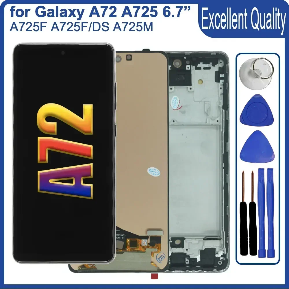 Super AMOLED Display LCD Digitizer Replacement for Samsung Galaxy A72 A725F 4G LCD SM-A725F A725M lcd display screen oled display screen