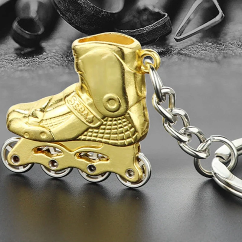 Skates Keychain Charms Zinc Alloy Roller Skates 3D Simulation Key Ring