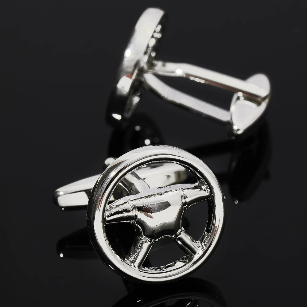 

Steering Wheel Hollow Out Cufflinks For Driver Mens Shirt Jewelry Accessories