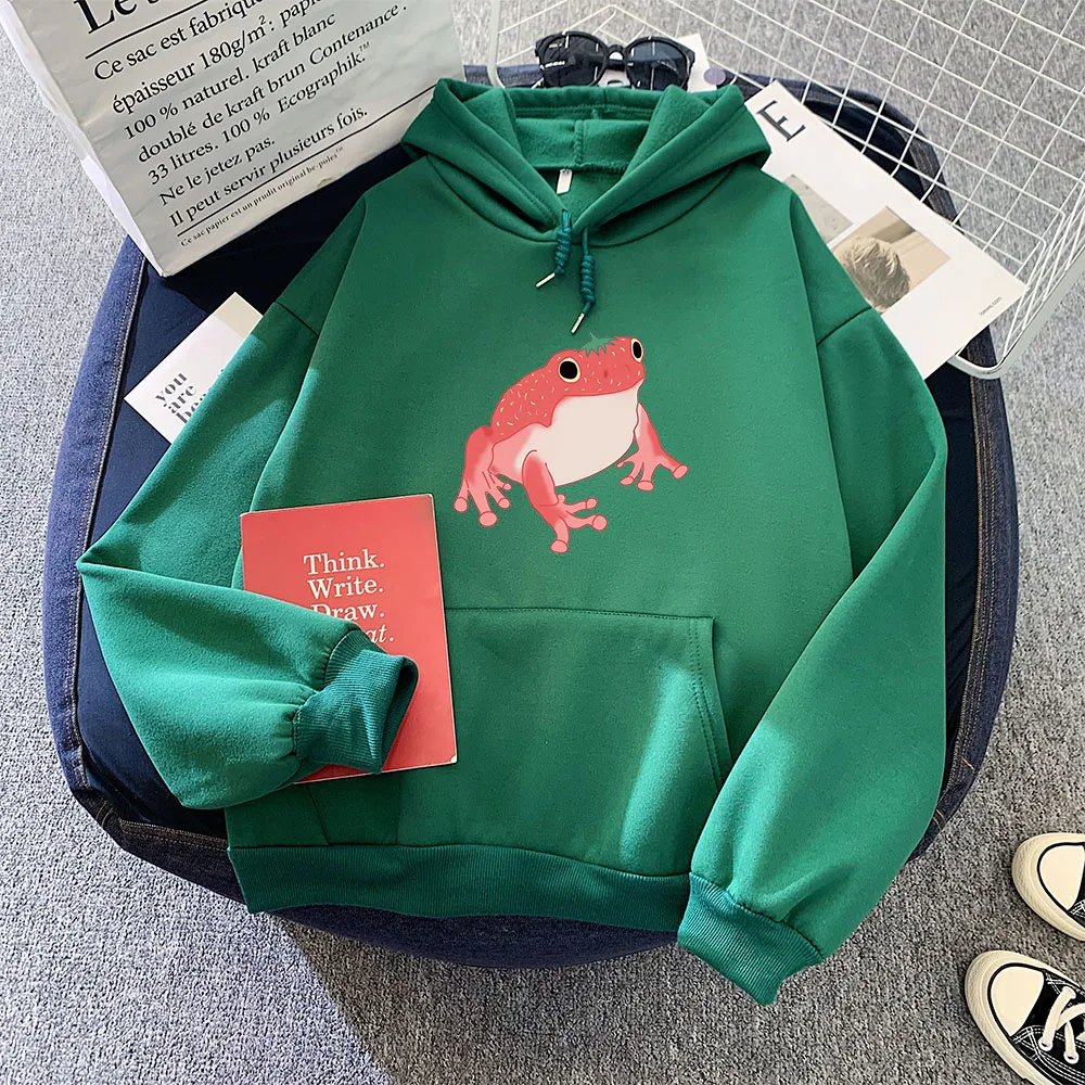 

Kpop Frog Hoodies Oversized Clothes Harajuku Sweatshirt Long Sleeve Hooded Kawaii Hoodie for Girls Women Pocket Pink Sweatshirts