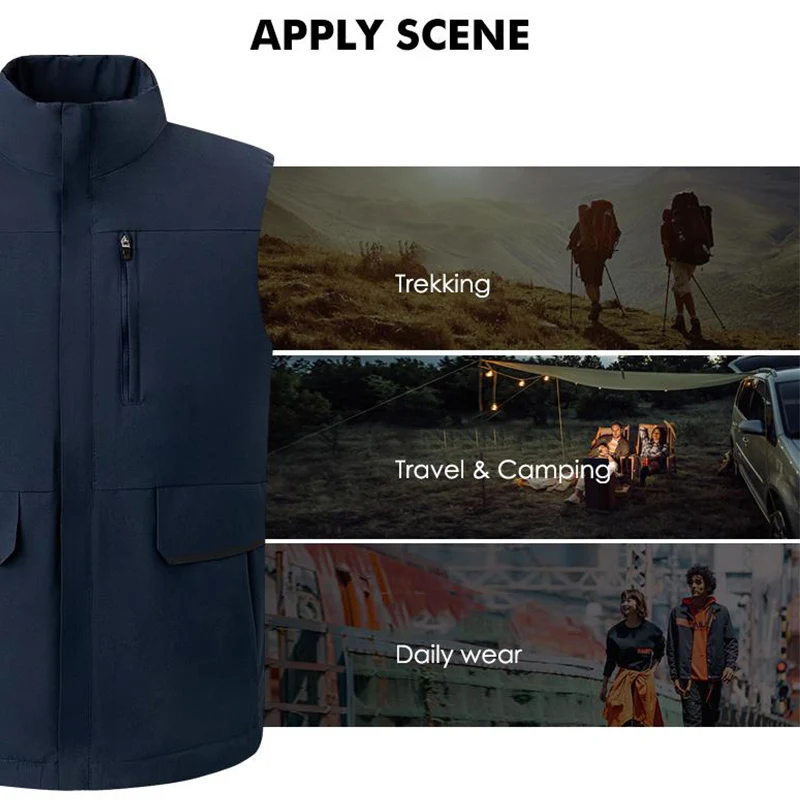 Customized Logo Waterproof Down Warmth Winter Ultra Light Sleeveless Jackets Coats Portable Casual Waistcoat Bodywarmers LS-K55 3