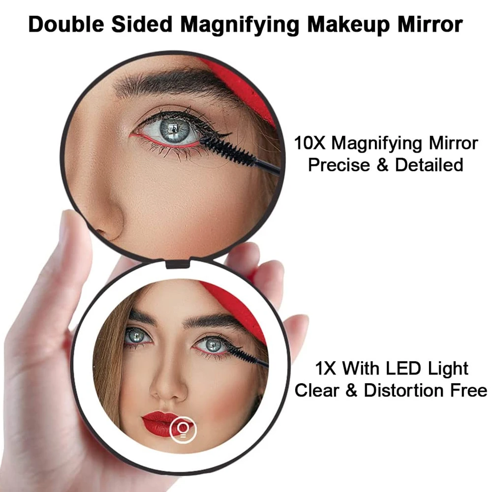 Mini Folding LED Makeup Mirror – Compact & Portable Beauty Essential 2