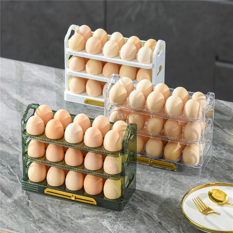 3-Tier-Egg-Holder-Eggs-Tray-Bins-with-Handle-Fridge-Eggs-Organizer-for ...