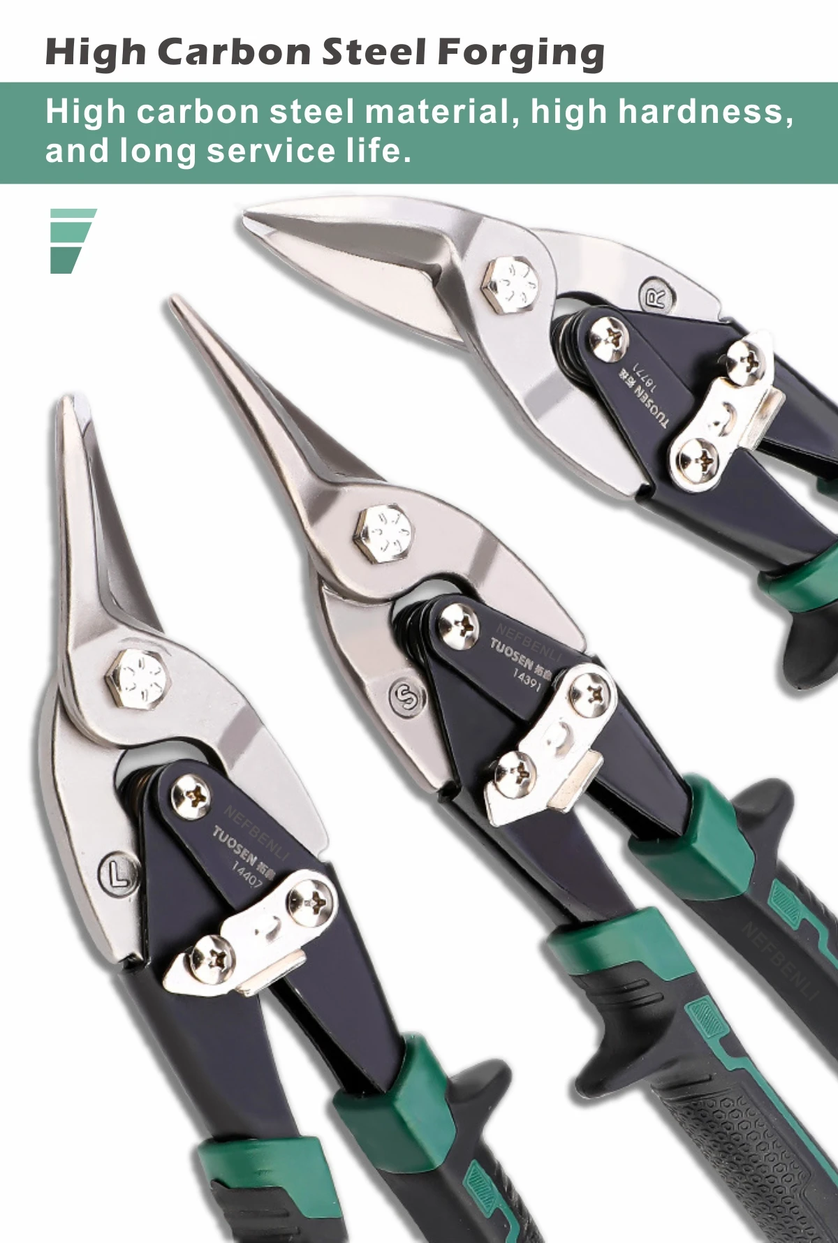 10 Zoll Industrielle Blechschere, Schneidet Edelstahlblech, Verzinktes Eisen mit Kombinationshebelmechanismus für Schwere Arbeiten – Detail 2