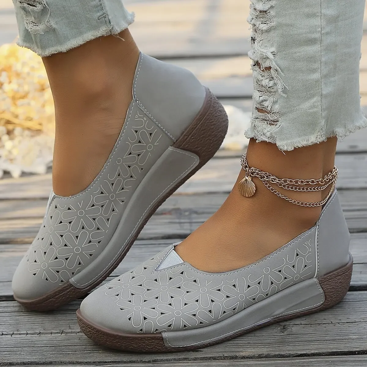 Women Flats Platform Loafers Ladies Genuine Leather Comfort Wedge Moccasins Orthopedic Slip on Casual Shoes 2026 New