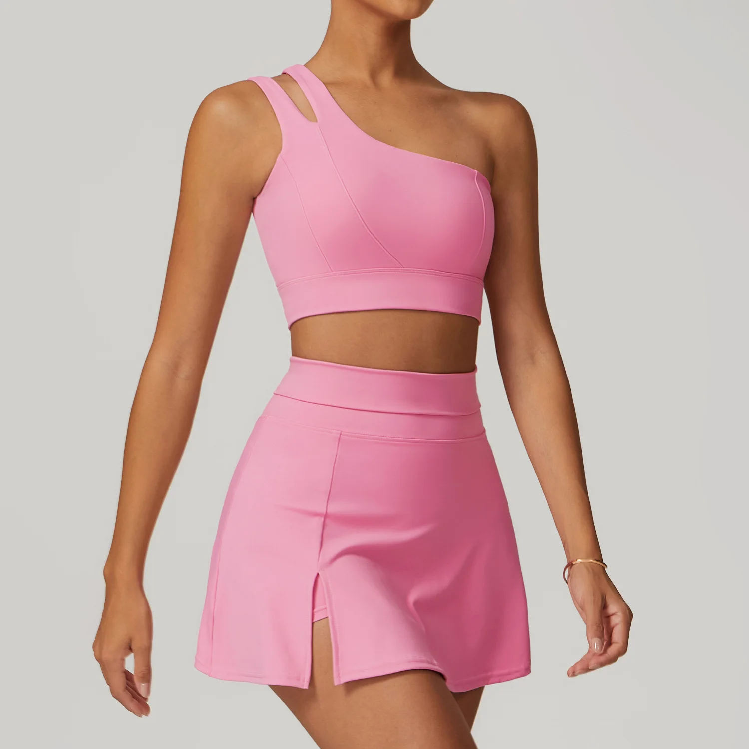 Sommer Yoga Shorts One shoulder Bra Gym &Uuml;bung Lauf Fitness Tennis Anti-Licht Sport Suit sports bra set gym workout set yoga set sports set shorts fitness set sportswear set sports set