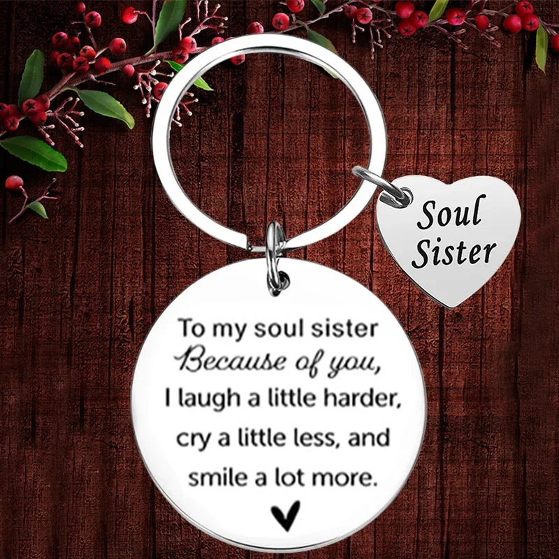 

Charm Soul Sister Keychain Pendant Best Friend Friendship Gifts Key ChainsThank You Best Friend Gifts Birthday Christmas Gifts