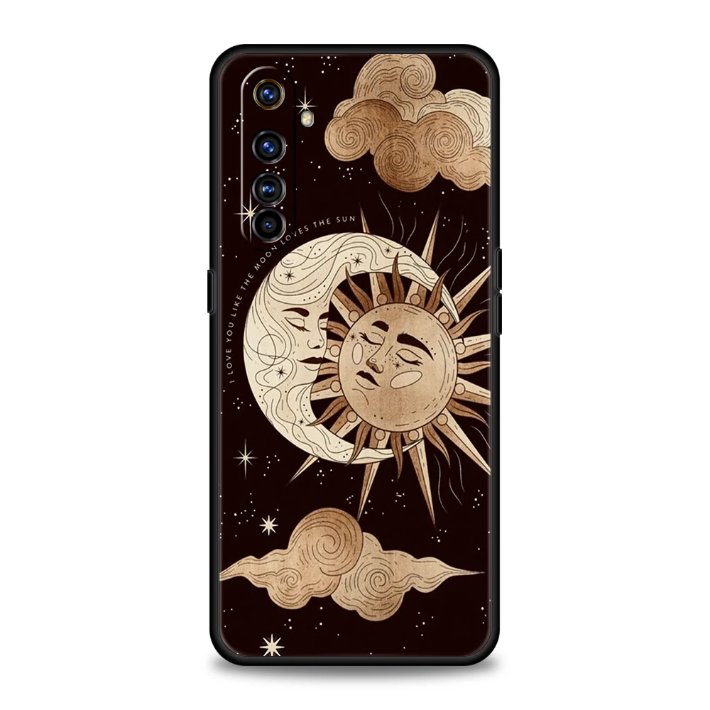 Whimsical Sun and Moon Face Silicone Phone Case