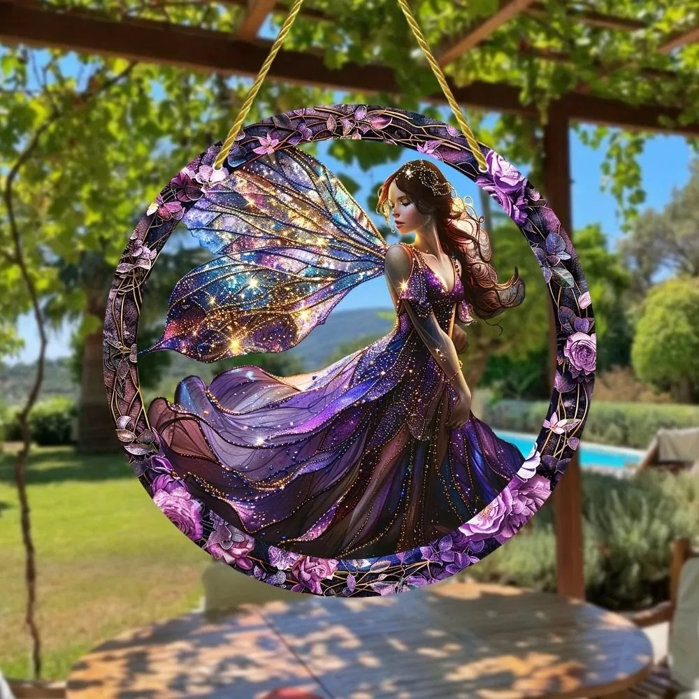 Decorative Wall Hanging Fairy Sun Catcher Bohemian Style Colorful Window Hanging Elf Fairy Window Art Sunshine Catcher